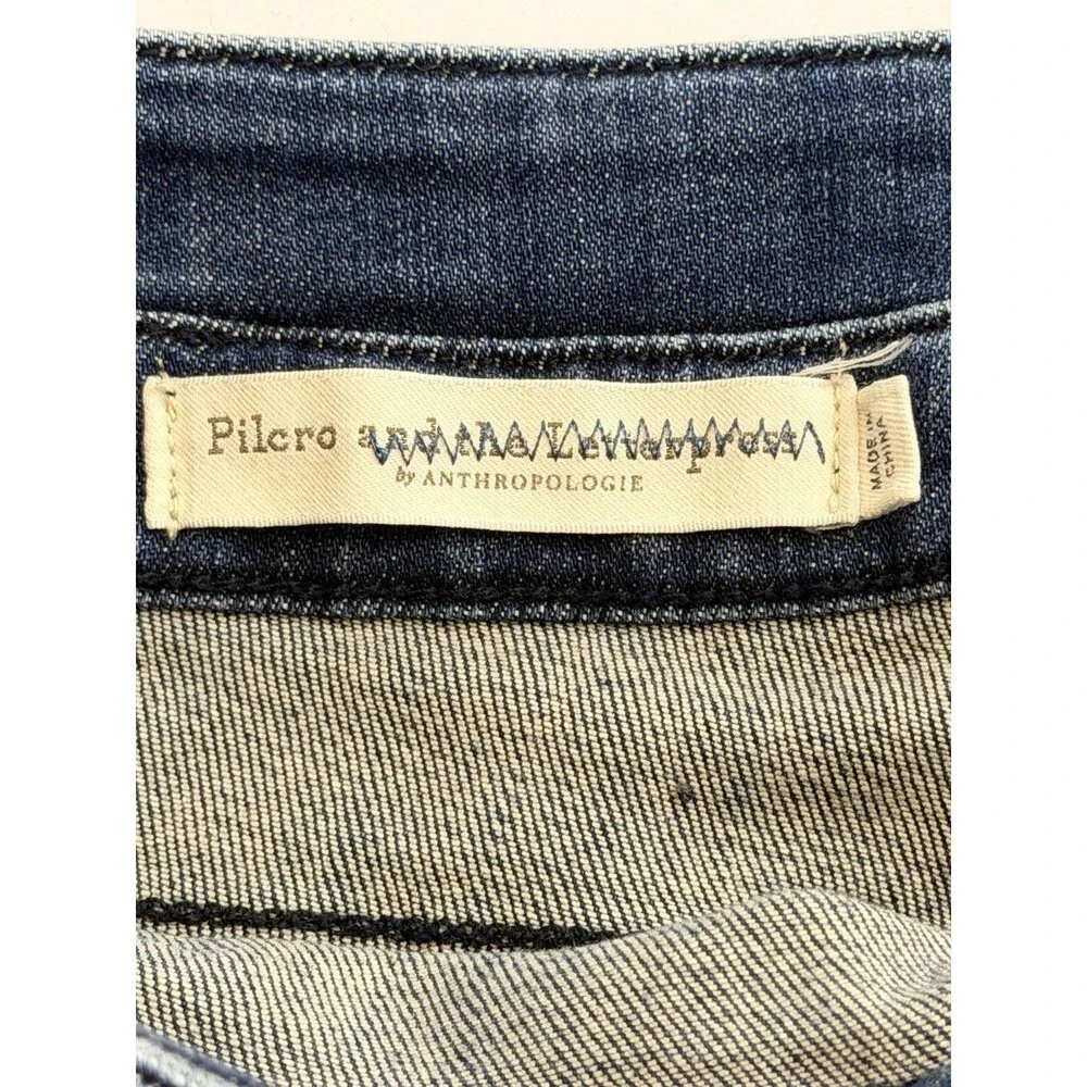 Pilcro Anthropologie High Rise Slim Denim Shorts Size 26 Button Fly Blue Wash - Picture 8 of 9